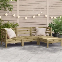 vidaXL Canapé de jardin 3 places avec repose-pieds bois pin imprégné