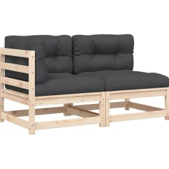 vidaXL Canapé de jardin avec coussins 2 places bois de pin massif