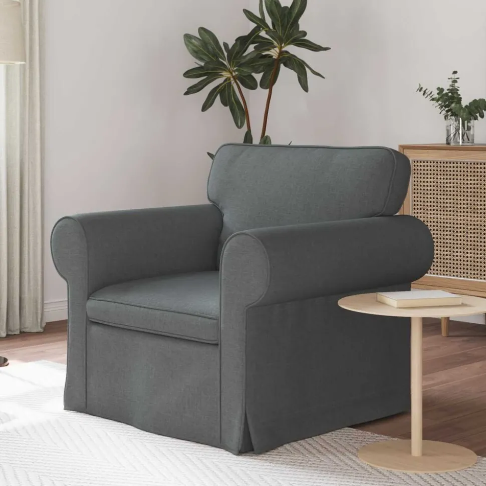 vidaXL Canapé Gris foncé 95 x 82 x 80 cm tissu