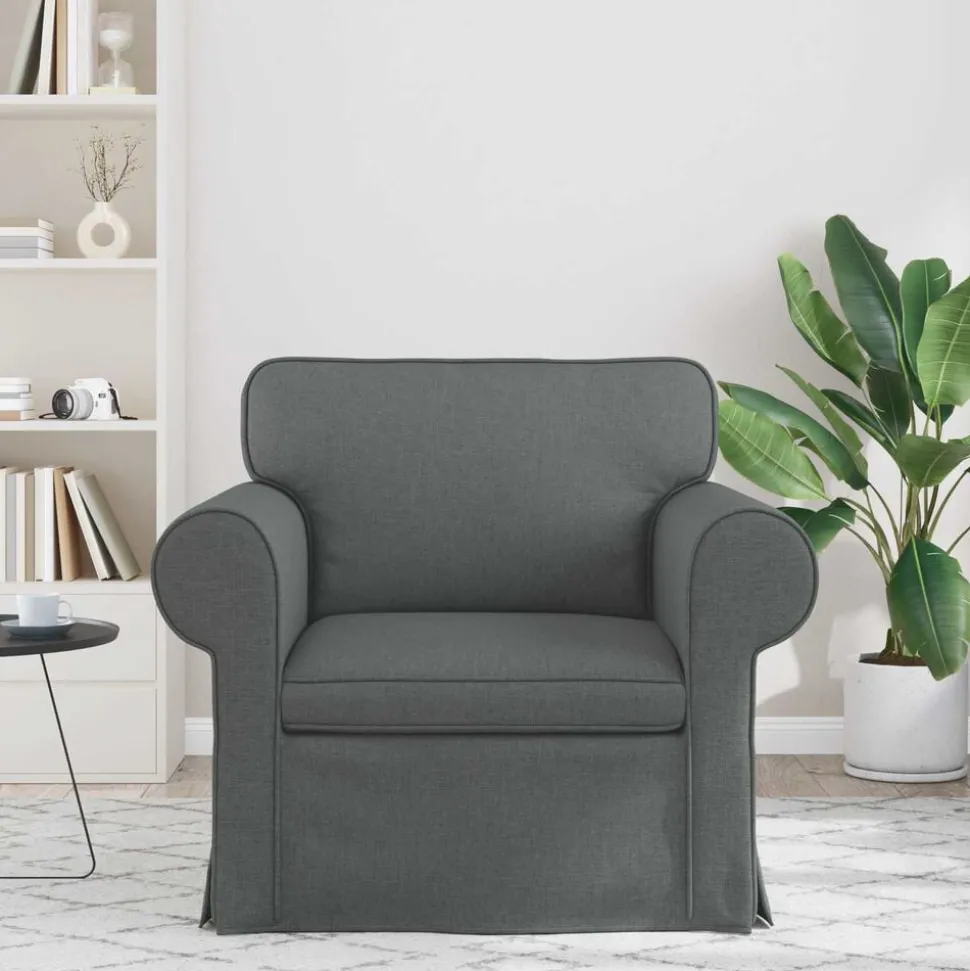 vidaXL Canapé Gris foncé 95 x 82 x 80 cm tissu