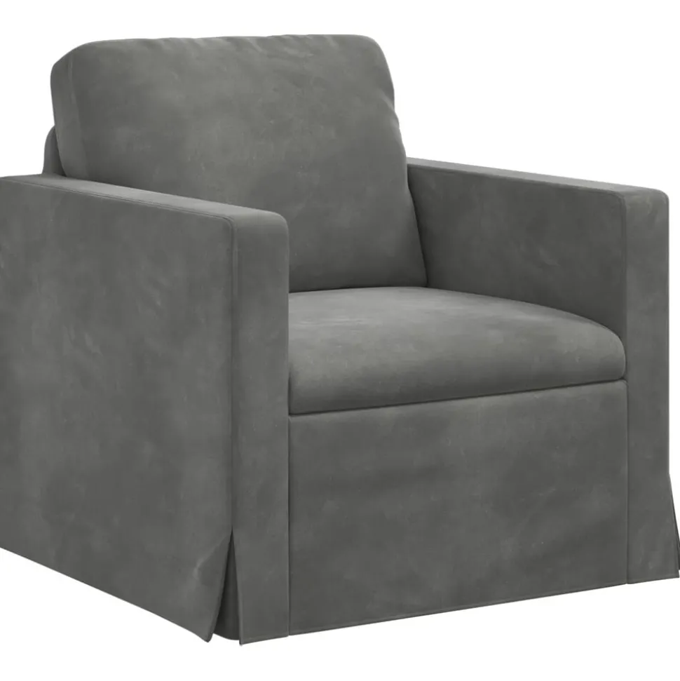 vidaXL Canapé Gris foncé 78 x 78 x 80 cm Velours