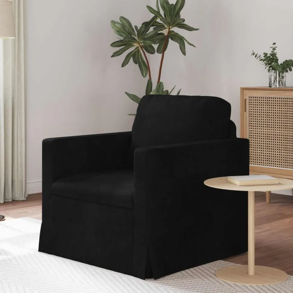 vidaXL Canapé Noir 78 x 78 x 80 cm Velours