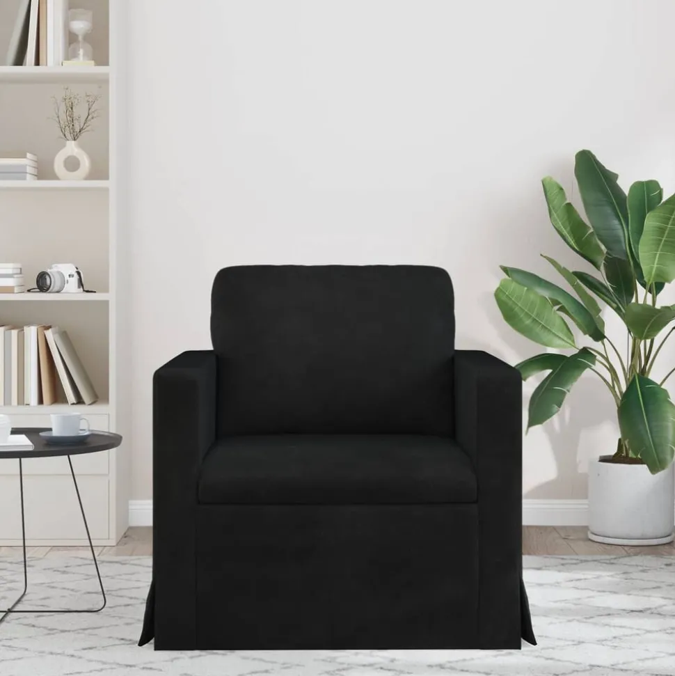 vidaXL Canapé Noir 78 x 78 x 80 cm Velours
