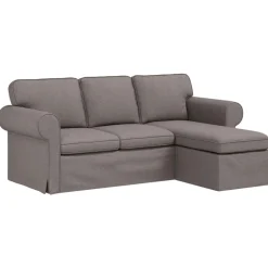 vidaXL Canapé Taupe 215 x 138 x 80 cm tissu