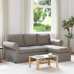 vidaXL Canapé Taupe 215 x 138 x 80 cm tissu