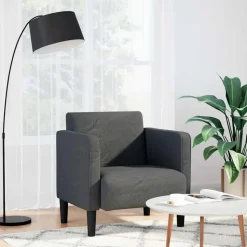 vidaXL Canapé-chaise accoudoirs gris foncé 54 cm tissu velours côtelé
