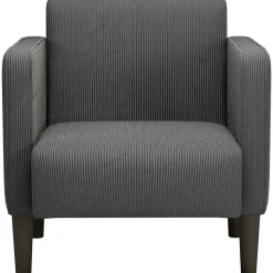 vidaXL Canapé-chaise accoudoirs gris foncé 54 cm tissu velours côtelé