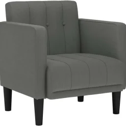 vidaXL Canapé-chaise accoudoirs gris foncé 53 cm tissu
