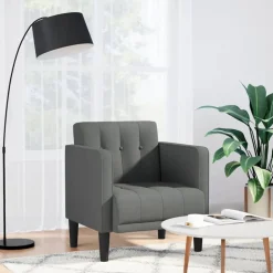 vidaXL Canapé-chaise accoudoirs gris foncé 53 cm tissu