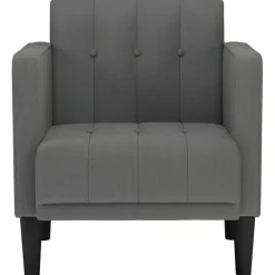 vidaXL Canapé-chaise accoudoirs gris foncé 53 cm tissu