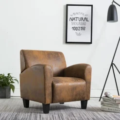 vidaXL Canapé-chaise Marron 70x69x72 cm Similicuir