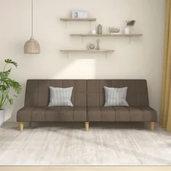 vidaXL Canapé-lit à 2 places taupe tissu