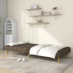 vidaXL Canapé-lit à 2 places taupe tissu
