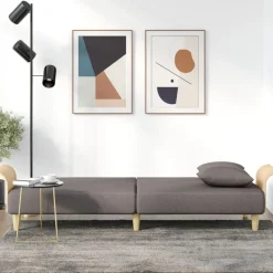 vidaXL Canapé-lit avec accoudoirs taupe tissu
