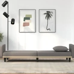 vidaXL Canapé-lit avec coussins taupe tissu