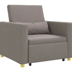vidaXL Canapé-lit escamotable simple Taupe 90 x 165 x 87 cm tissu