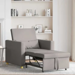 vidaXL Canapé-lit escamotable simple Taupe 90 x 165 x 87 cm tissu