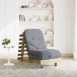 vidaXL Canapé-lit futon avec matelas 60x206x11 cm bois de pin imprégné