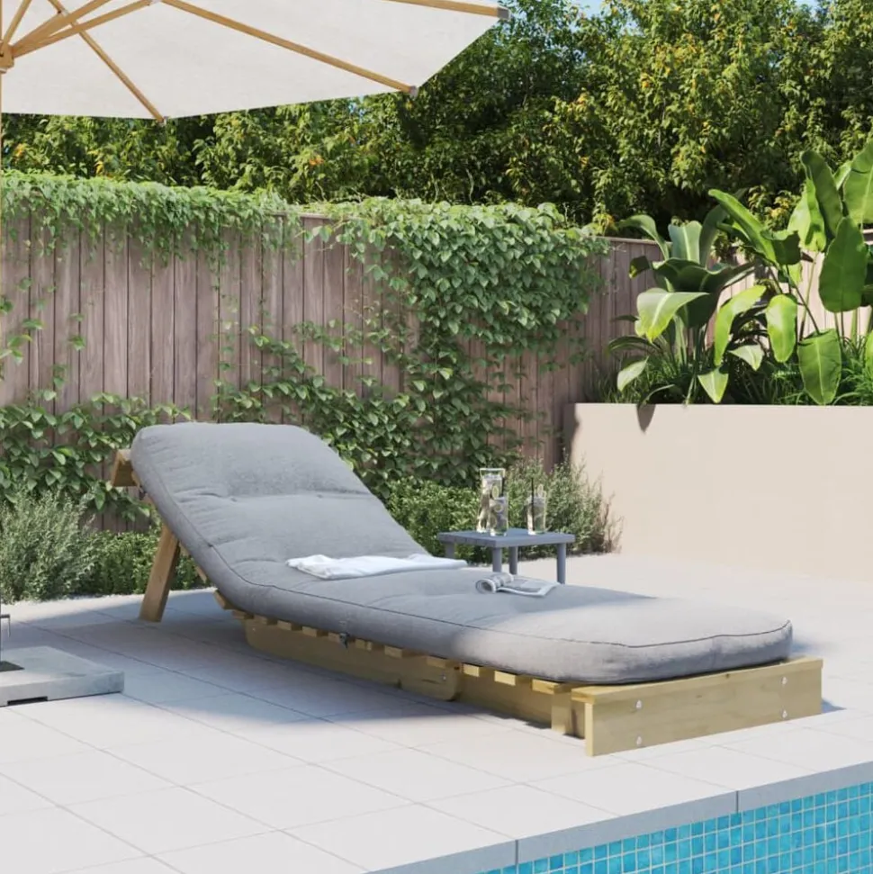 vidaXL Canapé-lit futon avec matelas 60x206x11 cm bois de pin imprégné
