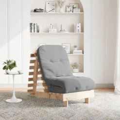 vidaXL Canapé-lit futon avec matelas 60x206x11 cm bois massif de pin