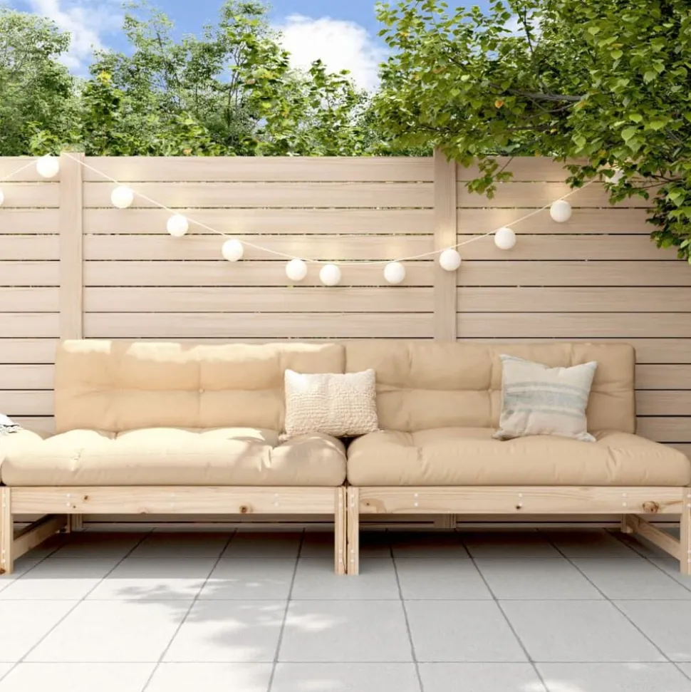 vidaXL Canapés centraux de jardin 2 pcs 120x80 cm bois de pin massif