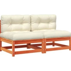 vidaXL Canapés de jardin sans accoudoirs coussins 2pcs bois massif pin