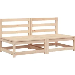 vidaXL Canapés de jardin sans accoudoirs 2 pcs blanc bois pin massif