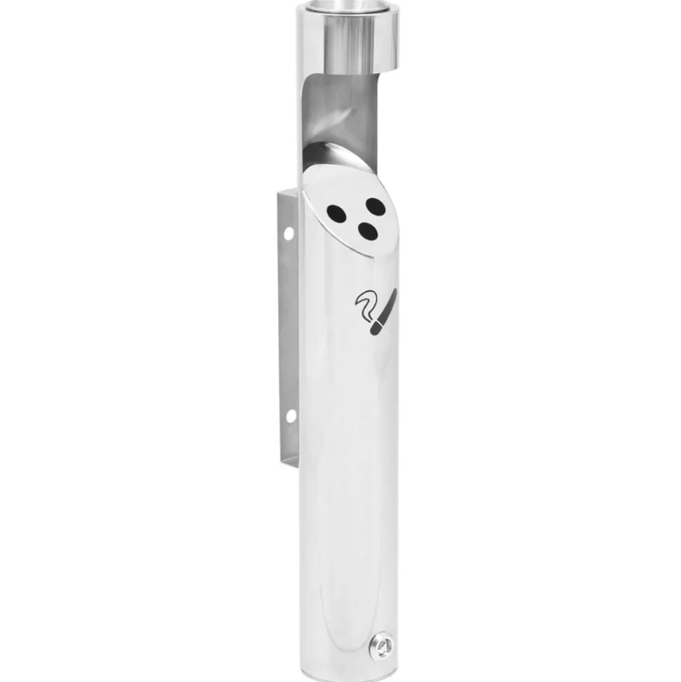 vidaXL Cendrier à fixation murale Acier inoxydable