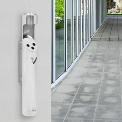 vidaXL Cendrier à fixation murale Acier inoxydable