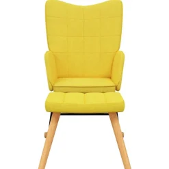 vidaXL Chaise à bascule avec tabouret Jaune moutarde Tissu