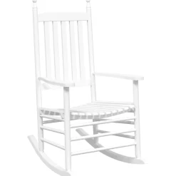 vidaXL Chaise à bascule avec table pliable blanc bois massif peuplier