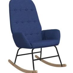 vidaXL Chaise à bascule Bleu Tissu