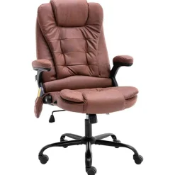 vidaXL Chaise de bureau de massage marron clair similicuir daim