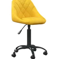 vidaXL Chaise de bureau Jaune moutarde Velours