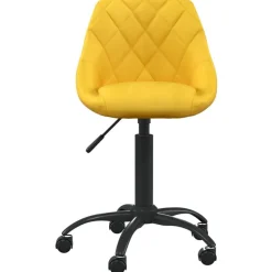 vidaXL Chaise de bureau Jaune moutarde Velours