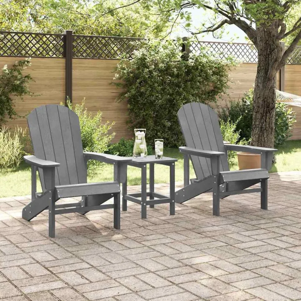 vidaXL Chaise de jardin 2 pcs Gris clair 82 x 74 x 92 cm Polyéthylène