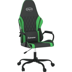 vidaXL Chaise de jeu de massage Noir et vert Similicuir