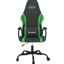 vidaXL Chaise de jeu de massage Noir et vert Similicuir