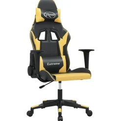 vidaXL Chaise de jeu Noir et doré Similicuir