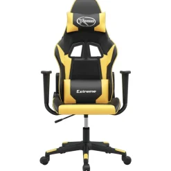 vidaXL Chaise de jeu Noir et doré Similicuir