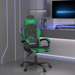 vidaXL Chaise de jeu Noir et vert Similicuir