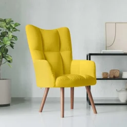 vidaXL Chaise de relaxation Jaune moutarde Velours