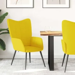 vidaXL Chaise de relaxation Jaune moutarde Tissu