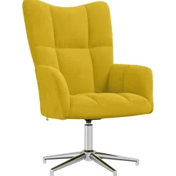 vidaXL Chaise de relaxation Jaune moutarde Velours