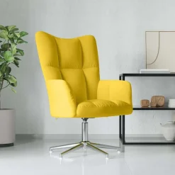 vidaXL Chaise de relaxation Jaune moutarde Velours