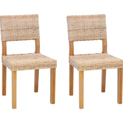 vidaXL Chaise de salle à manger 2 pcs Naturel 46 x 55 x 84 cm