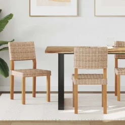 vidaXL Chaise de salle à manger 2 pcs Naturel 46 x 55 x 84 cm
