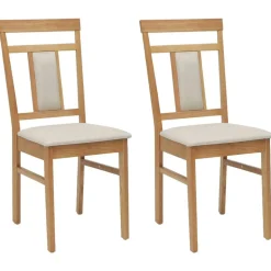 vidaXL Chaise de salle à manger 2 pcs Naturel et clair