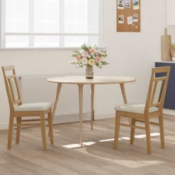 vidaXL Chaise de salle à manger 2 pcs Naturel et clair