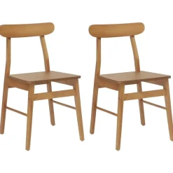 vidaXL Chaise de salle à manger 2 pcs Naturel 43 x 44,5 x 77 cm
